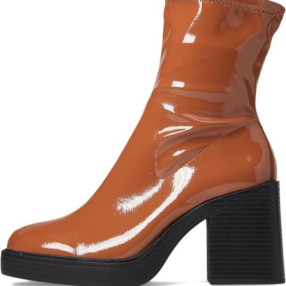 NEW KENNETH COLE NEW YORK Amber Heel Booties rust for women 462tn - Picture 6 of 12